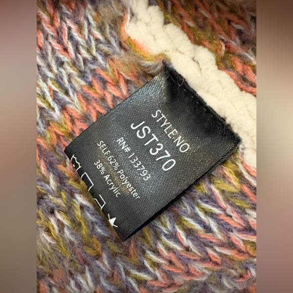 POL Almond White Soft Knit Pom Pom Drawstring Sweater Hoodie Small - Picture 9 of 10